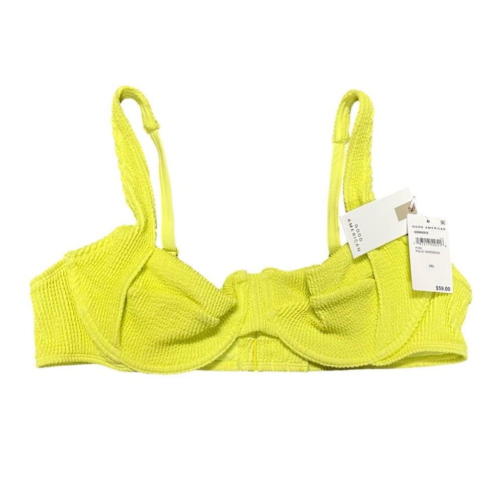 NWT Good American Always Fits Underwire Bikini Top Palo Verde Plus Size 2XL